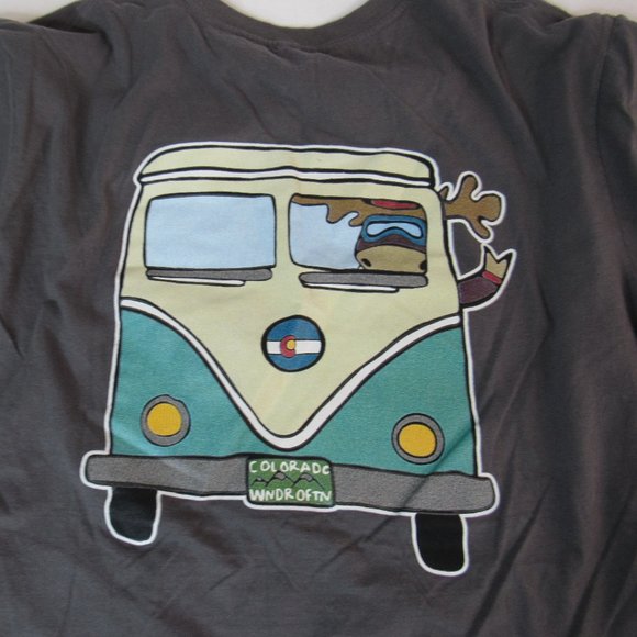 Adult Gray Breckenridge, Colorado Camper Van Adventure Graphic T-Shirt Size L - Picture 4 of 7